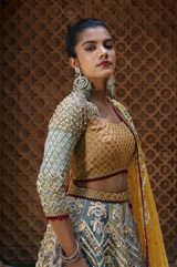 Green Chanderi LehengaIMG_9428 copy